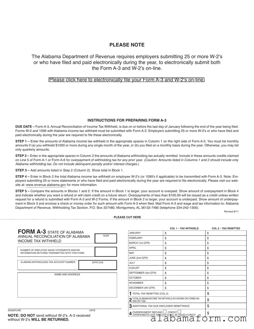 Blank A 3 Alabama PDF Template