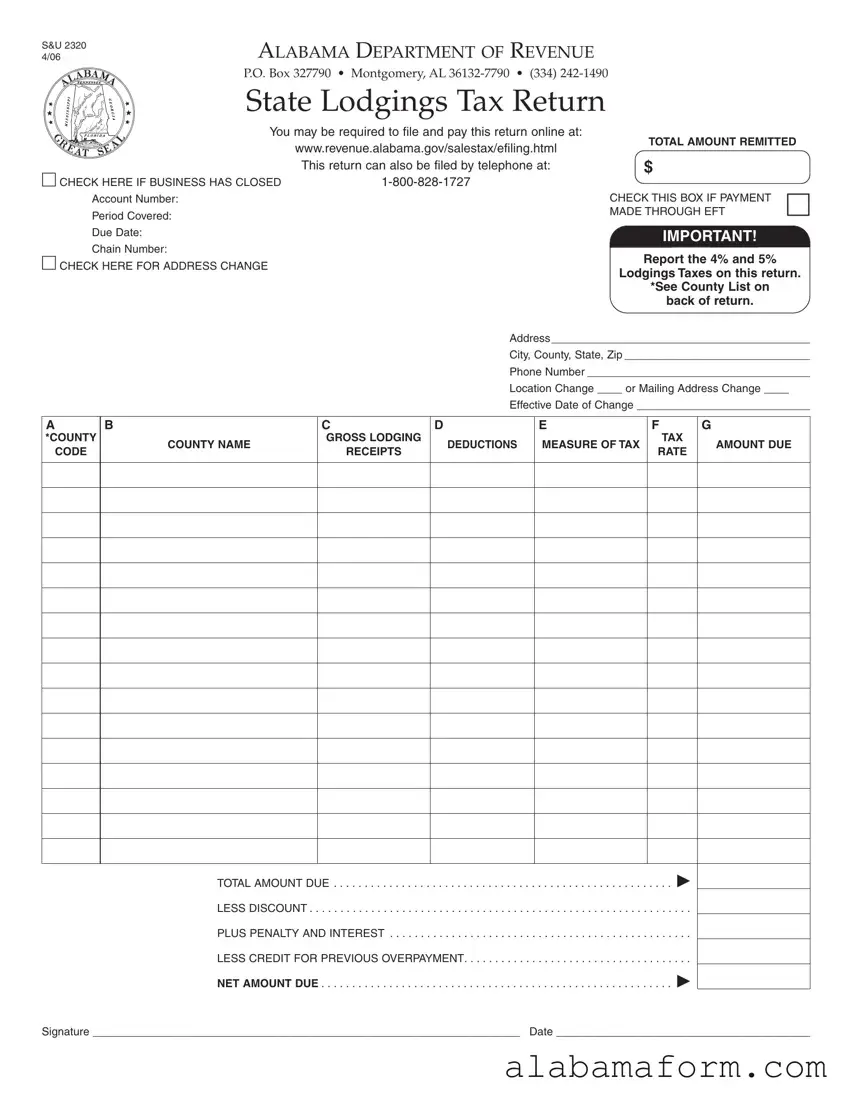 Blank Alabama 2320 PDF Template