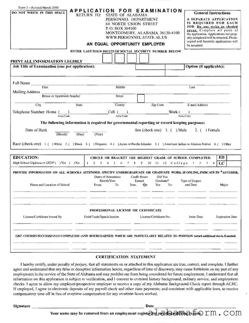 Blank Alabama 3 PDF Template