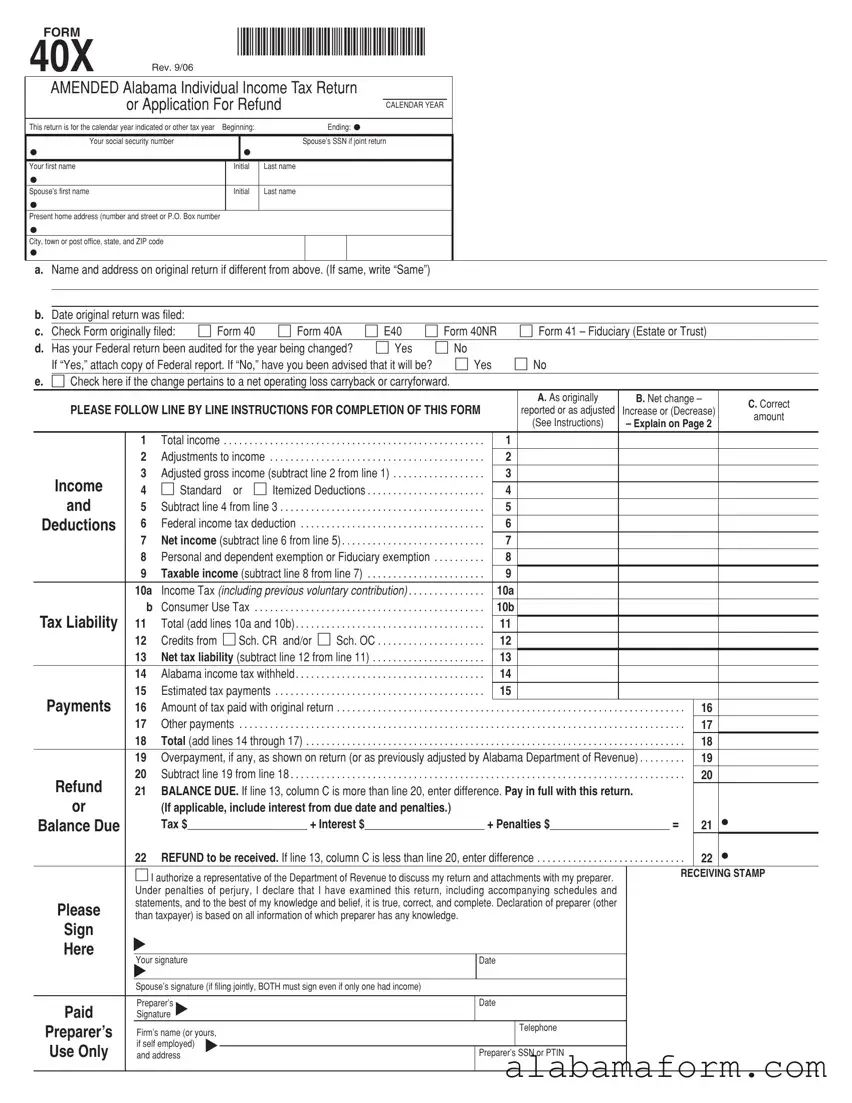 Blank Alabama 40X PDF Template