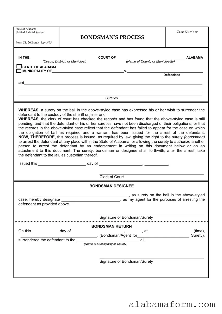 Blank Alabama Cr 20 PDF Template