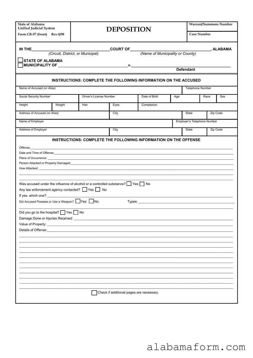 Blank Alabama Cr 57 PDF Template