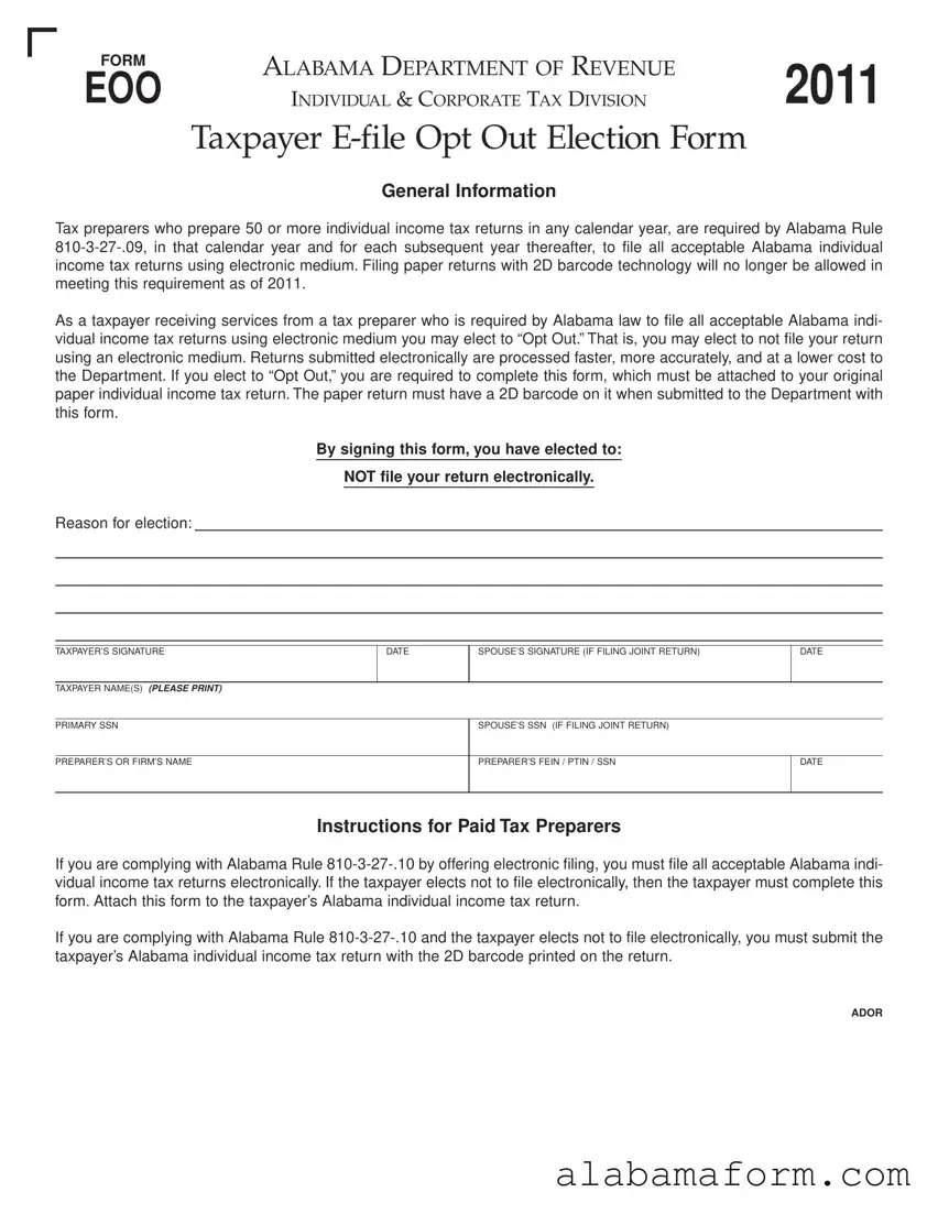 Blank Alabama Eoo PDF Template