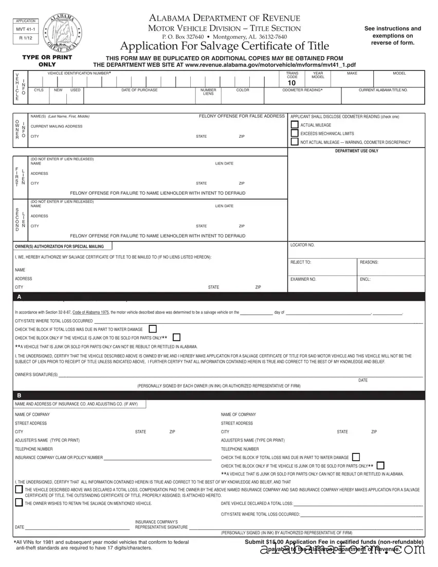 Blank Alabama Mvt 41 1 PDF Template
