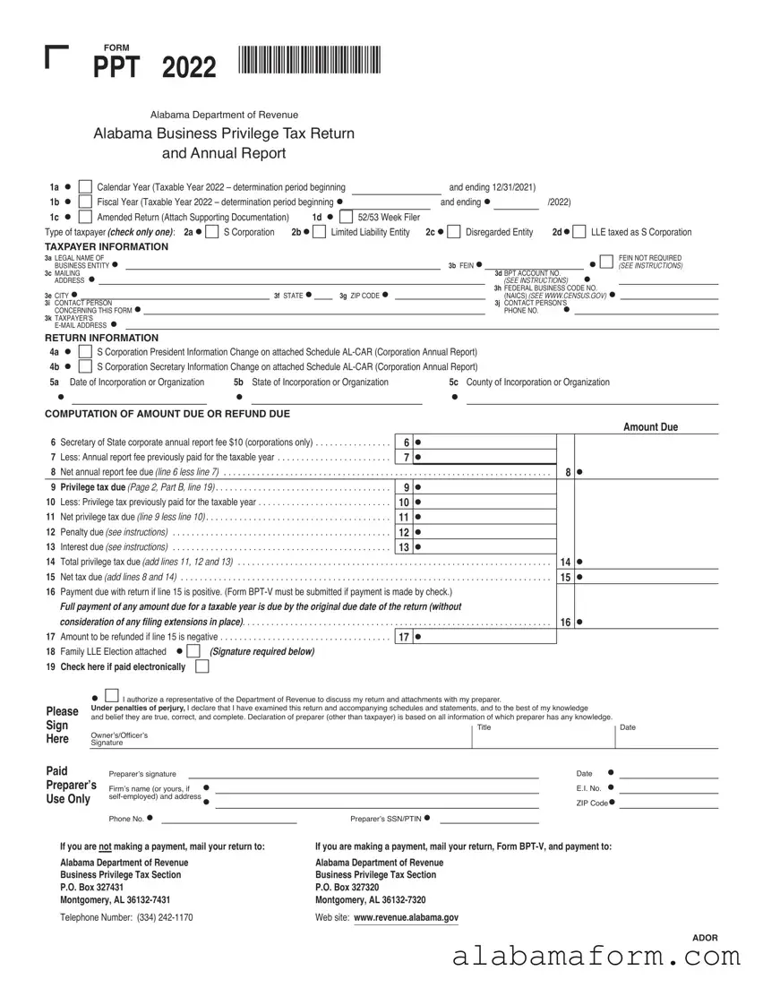 Blank Alabama Ppt PDF Template