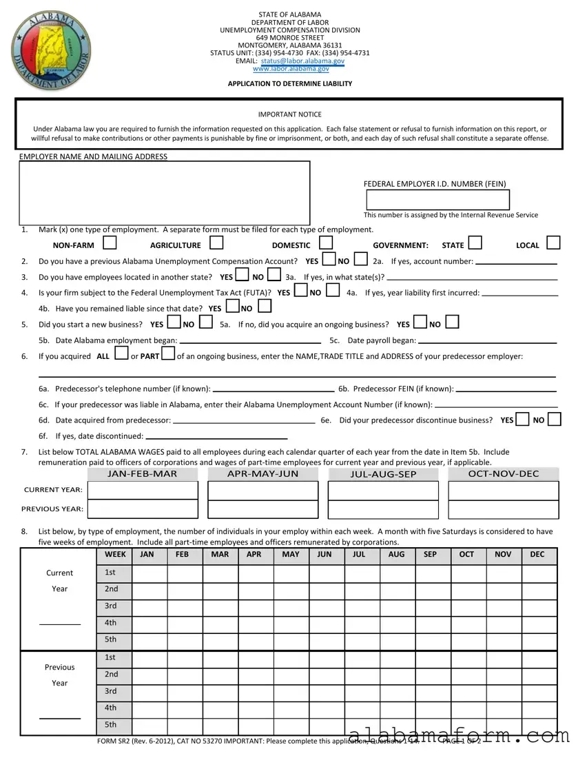 Blank Alabama Sr 2 PDF Template
