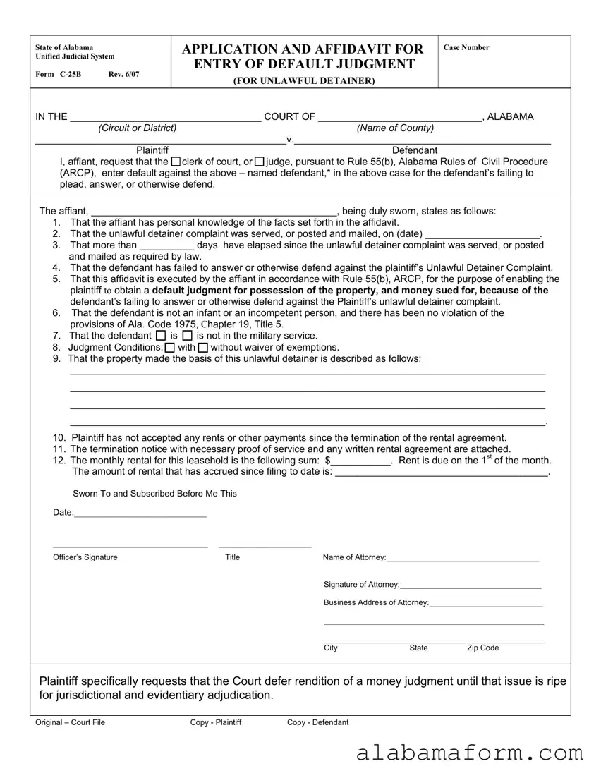 Blank C 25B Alabama PDF Template