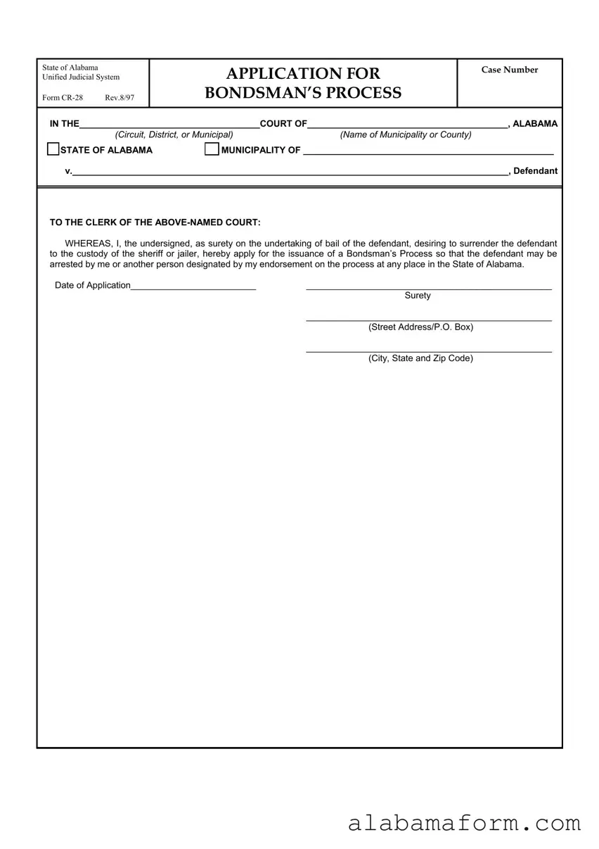 Blank Cr 28 Alabama PDF Template