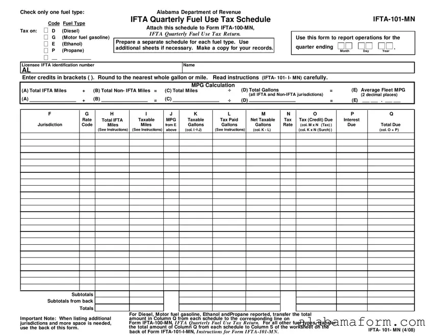 Blank Irp Alabama PDF Template