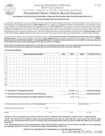Blank Alabama Abandoned Vehicle PDF Template