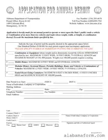 Blank Alabama Annual Permit PDF Template