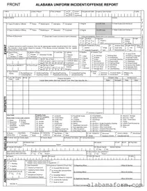 Blank Alabama Incident Offense Report PDF Template