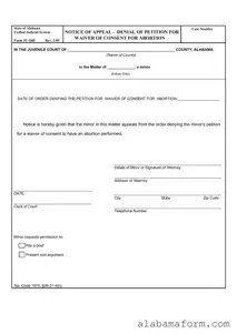Blank Alabama Ju 26D PDF Template