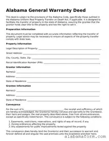Fillable Alabama Deed Template