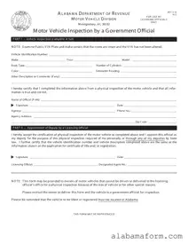Blank Alabama Vin Inspection PDF Template